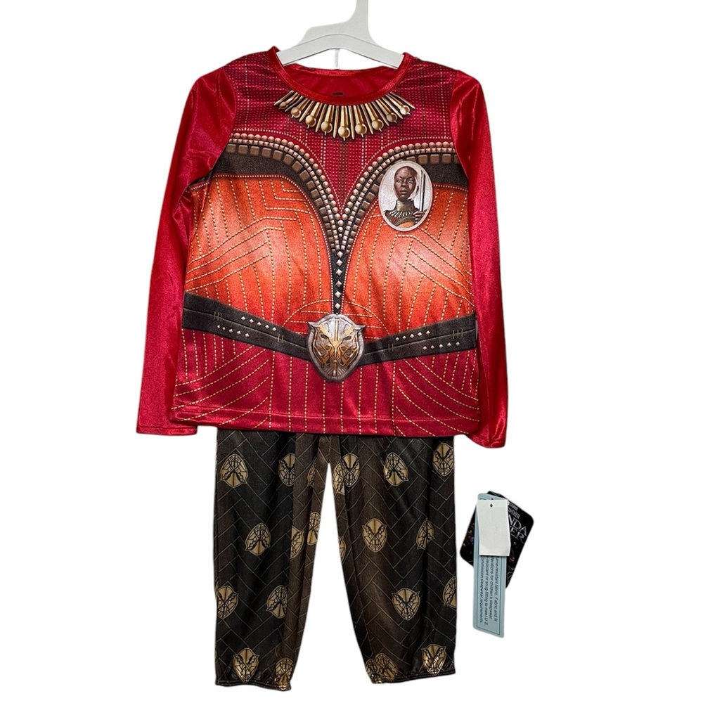 Wakanda Forever Black Red Panther Long-sleeve Halloween Costume Size: 4/5. - Picture 3 of 6
